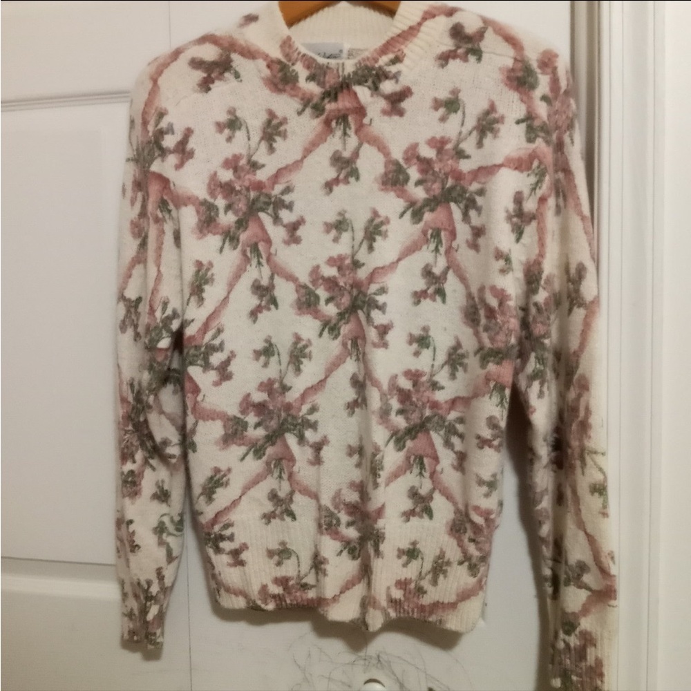 Vtg Silk Angora and Lambswool Sweater
